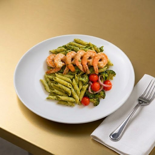 Coconut Pistachio Pesto Shrimp Pasta